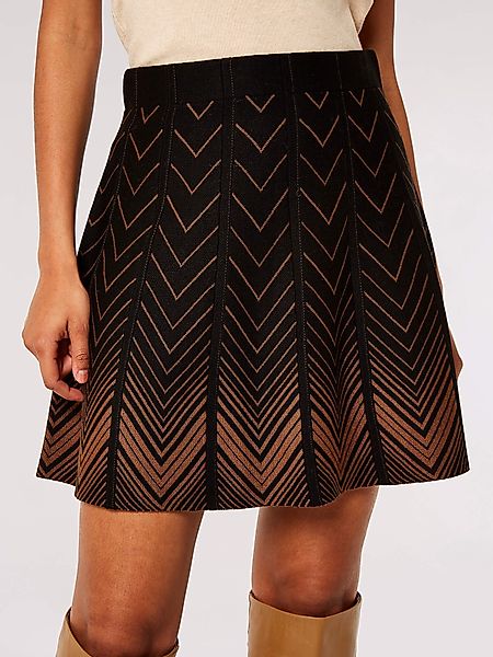 Apricot Strickrock Plissee-Minirock, (1-tlg) mit Chevron-Muster günstig online kaufen