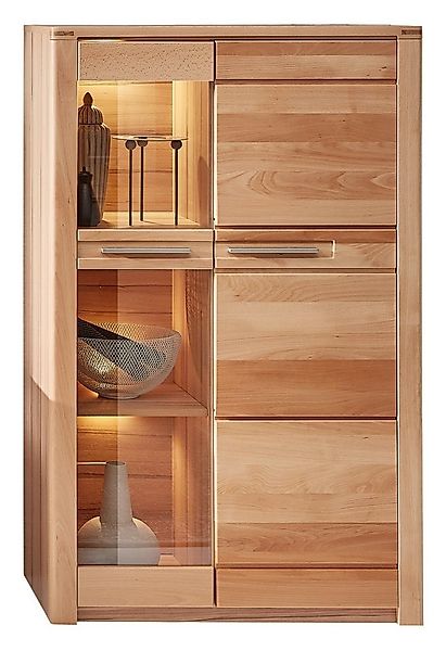 Innostyle Vitrine NATURE ONE, Kernbuche teilmassiv, 1 Holztür, 1 Glastür, S günstig online kaufen
