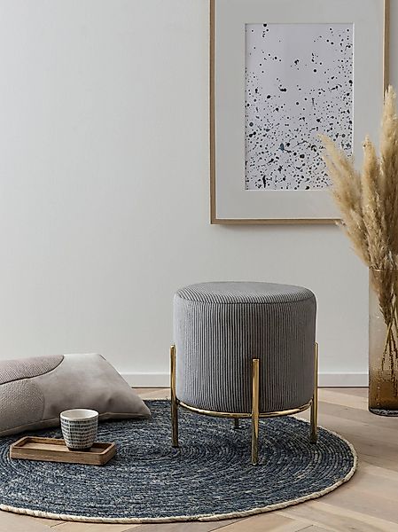 SalesFever Polsterhocker, mit Design-Gestell aus goldfarbenem günstig online kaufen