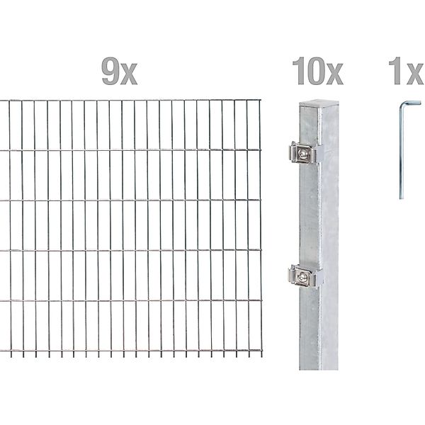 Alberts Doppelstabmattenzaun Grundset, (Set), Höhe: 80-160 günstig online kaufen