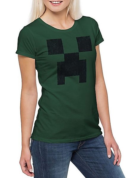 Urban Backwoods Print-Shirt Mine Pixel Creeper Damen T-Shirt Gamer Games Ga günstig online kaufen