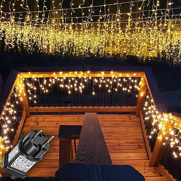 Sunicol LED-Lichtervorhang Draußen LED Eiszapfen Lichterkette, günstig online kaufen