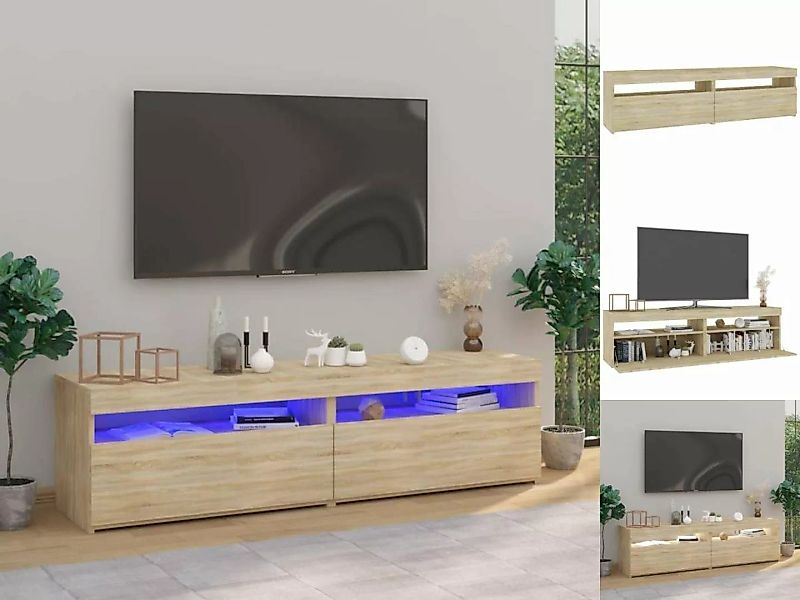 vidaXL TV-Schrank TV-Schränke 2 Stk mit LED-Leuchten Sonoma-Eiche 75x35x40 günstig online kaufen