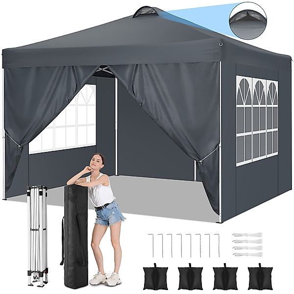 LUCKZON Pavillon 3x3 Pavillon Wasserdicht Pop günstig online kaufen