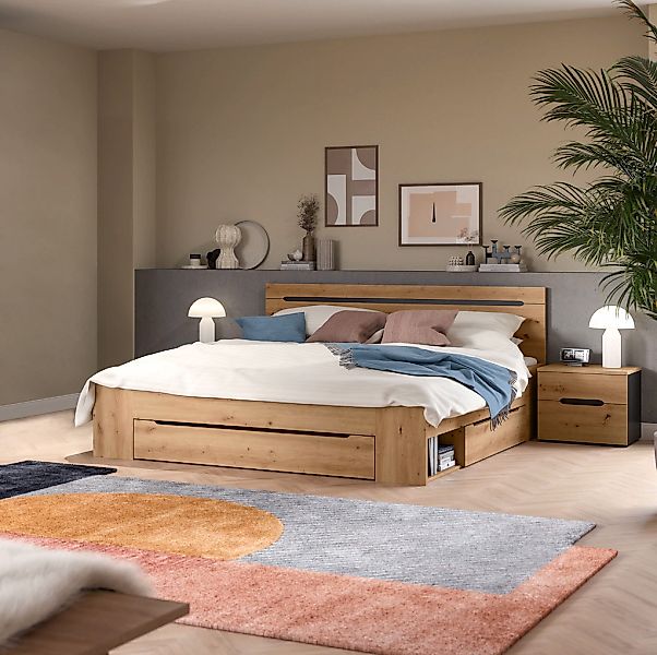 Home affaire Schlafzimmer-Set "REHAT, 3-teilig, bestehend aus: Stauraumbett günstig online kaufen