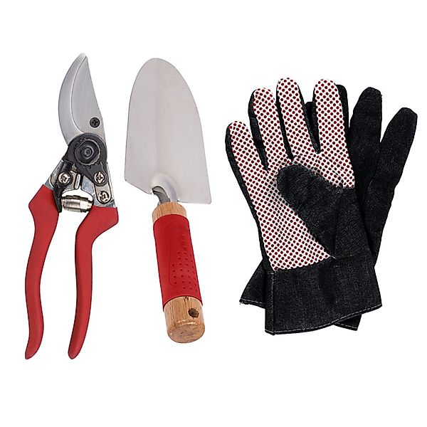 Kreator Gartenpflege-Set 3 teilig: Gartenschere, Gartenhandschuhe günstig online kaufen