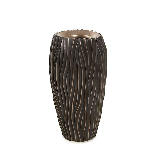 River Bodenvase wellenförmige Struktur Ø 38 cm, Höhe 70 cm antik-bronze günstig online kaufen