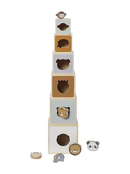 vertbaudet Lernspielzeug Baby Stapelturm mit Steckspiel aus Holz FSC® günstig online kaufen