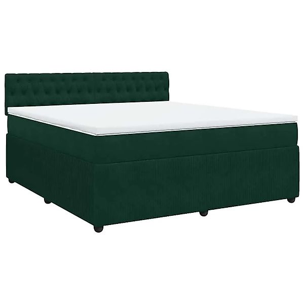vidaXL Boxspringbett mit Matratze Dunkelgrün 180x200 cm Samt 3290115 günstig online kaufen