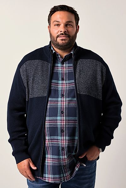 Men Plus Poloshirt Men+ Strickjacke Stehkragen günstig online kaufen