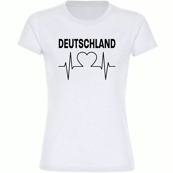 multifanshop T-Shirt Damen Deutschland - Herzschlag - Frauen günstig online kaufen