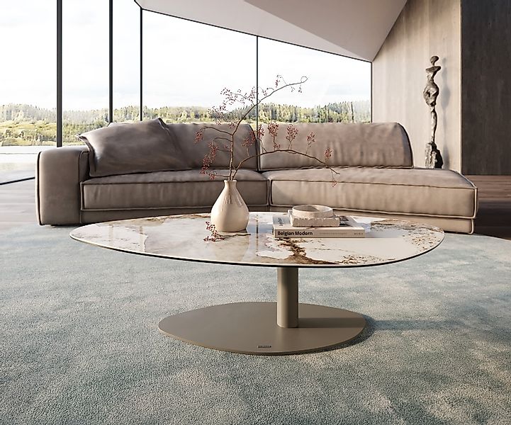 Couchtisch Edge Organisch 140x76 cm Keramik Minas Melange Vibany Metall Eff günstig online kaufen