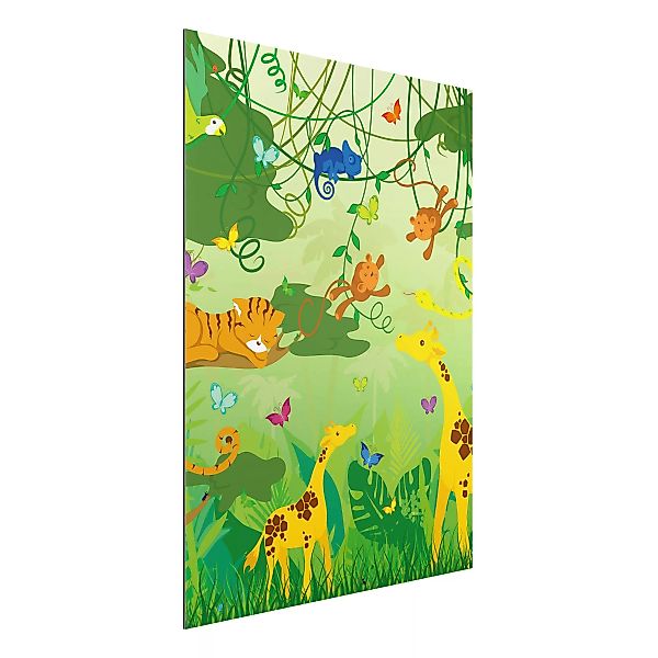 Alu-Dibond Bild Kinderzimmer - Hochformat 3:4 Dschungelspiel günstig online kaufen