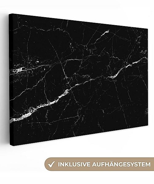 OneMillionCanvasses® Leinwandbild Marmoroptik - Schwarz - Luxus, Fotodruck günstig online kaufen