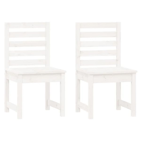 vidaXL Gartenstühle 2 Stk Weiß 50x48x91,5 cm Massivholz Kiefer 824026 günstig online kaufen