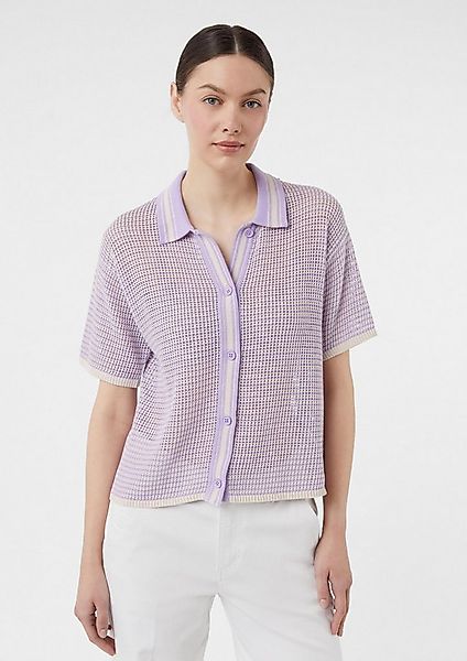 comma Cardigan Strickjacke Luftiger Kurzarm-Cardigan mit Polokragen günstig online kaufen