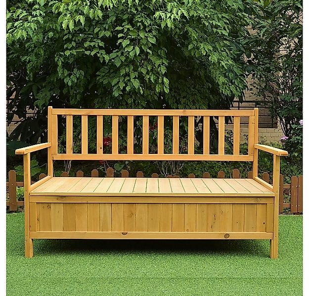 Feel2Home Gartenbank Gartentruhe Sitzbank Braun Holzbox Auflagenkiste Aufbe günstig online kaufen