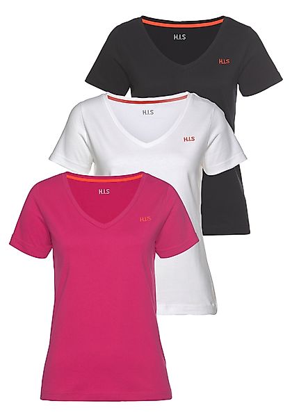 H.I.S T-Shirt Essential-Basics (Spar-Set, 3er-Pack) hüftlange günstig online kaufen