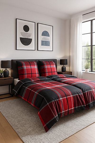 Casa Colori Bettwäsche Biber Bettwäsche 135x200 günstig online kaufen