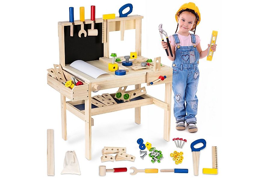 Mamabrum Spielwerkbank Holz-Werkbank für Kinder – Handwerks-Set + Werkzeugg günstig online kaufen