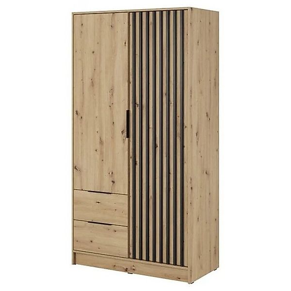 MOEBLO Kleiderschrank JOHN (Latten aus Holz, Loft Stil IndustrieSchrank Auf günstig online kaufen