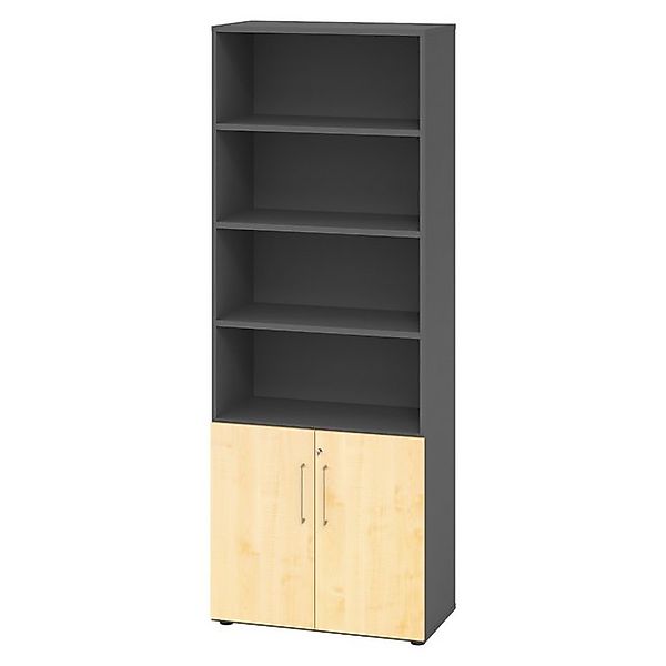 bümö Aktenschrank smart Kombischrank - 2 plus 4 Ordnerhöhen Dekor: Graphit/ günstig online kaufen