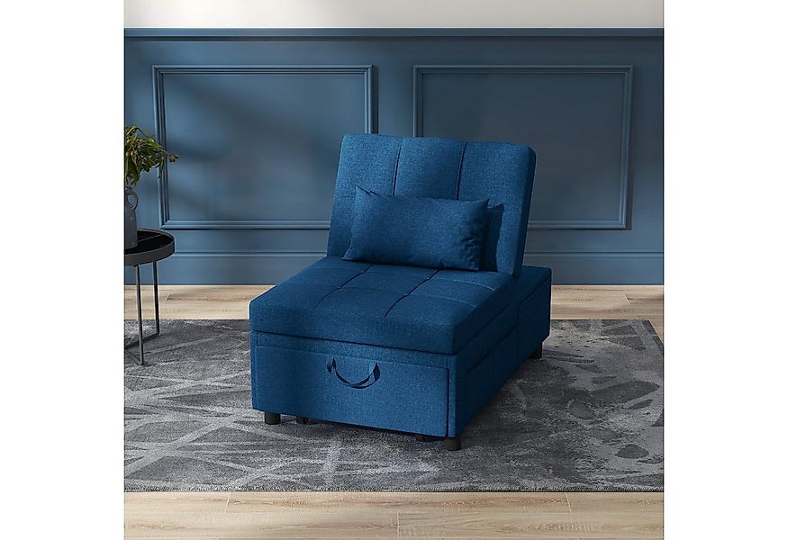 HOMCOM Sessel 3-in-1, mit Bettfunktion, Seitentasche, ausziehbar (Relaxsess günstig online kaufen