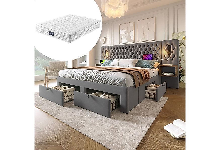 OKWISH Polsterbett Bettanlage Schlafzimmer Komplett Set (Doppelbett, 1-tlg. günstig online kaufen