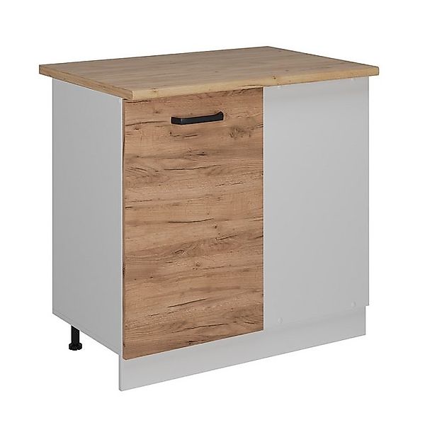 Vicco Eckunterschrank R-Line, Goldkraft Eiche/Weiß, 86 cm AP Eiche günstig online kaufen