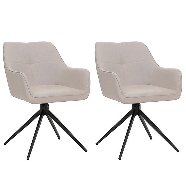CHEFGASTRO Esszimmerstuhl 2er-Set 80x53x59cm Sitzhöhe 41cm Stoff/Textil Cre günstig online kaufen