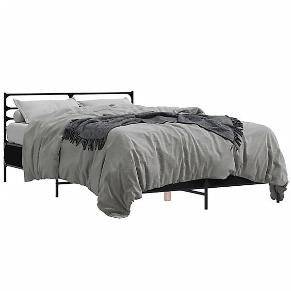 vidaXL Bettgestell Schwarz 135x190 cm Holzwerkstoff und Metall 3280072 günstig online kaufen