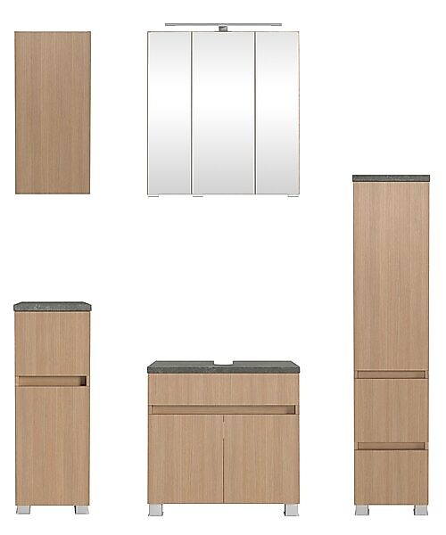 welltime Badmöbel-Set »Eixo«, Set 120 cm breit, Badmöbel mit LED-Beleuchtun günstig online kaufen