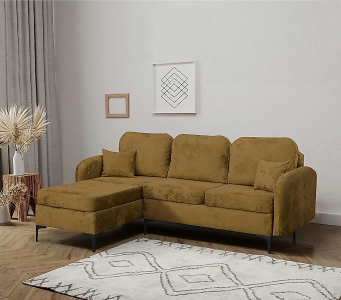 Compleo Ecksofa mit Schlaffunktion BELLA, Hohe Metallfüße, Bequem und moder günstig online kaufen