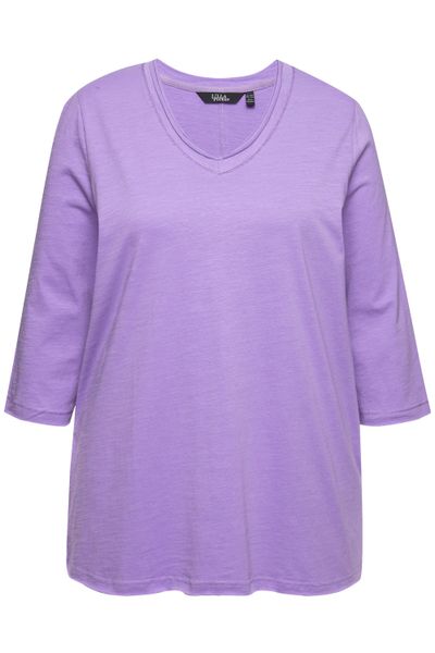 Ulla Popken T-Shirt Shirt Metallic-Nähte V-Ausschnitt günstig online kaufen