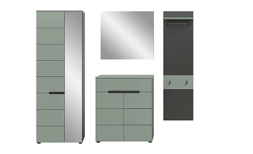 Garderobenkombination 4-teilig  Canu ¦ grau ¦ Maße (cm): B: 220 H: 190 Gard günstig online kaufen