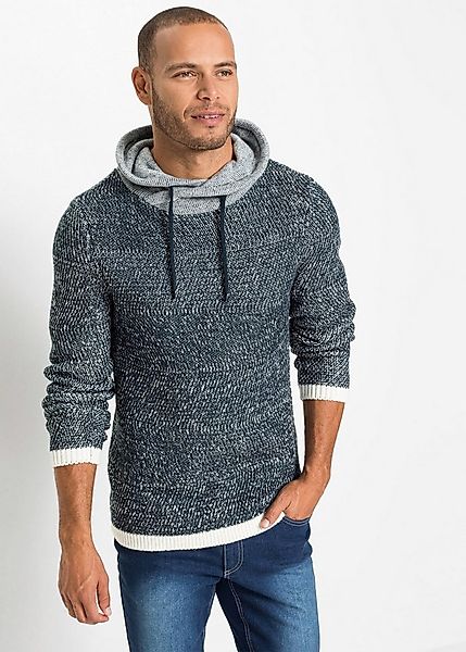 bonprix Strickpullover aus Polyacryl, mit Schalkragen und Kordelzug, melier günstig online kaufen