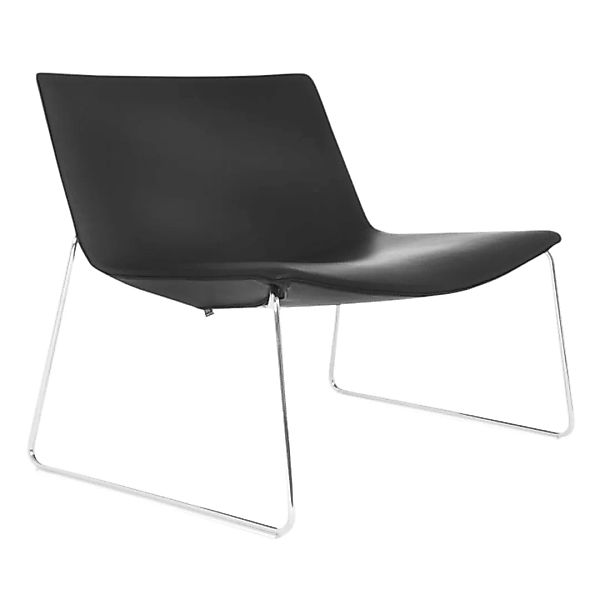 Arper - Catifa 80 2010 Lounge Chair mit Kufe - schwarz/Leder/BxHxT 85x71,5x günstig online kaufen