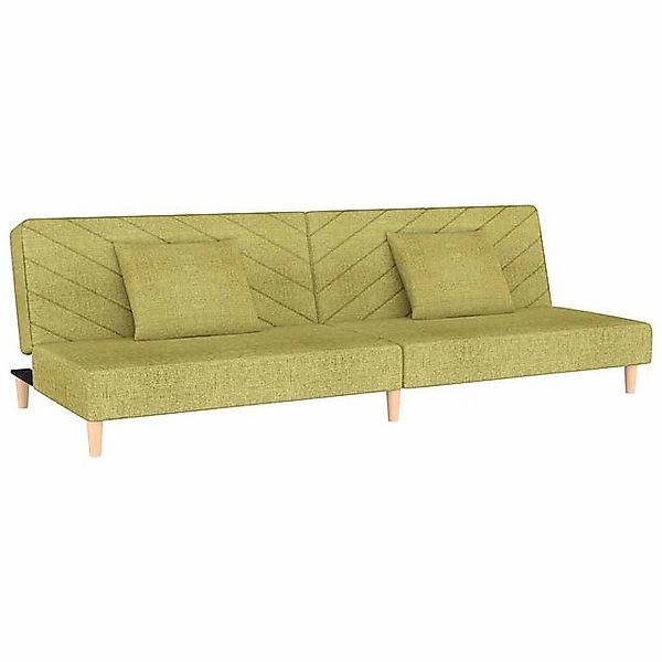 vidaXL Sofa Schlafsofa 2-Sitzer mit 2 Kissen Grün Stoff günstig online kaufen