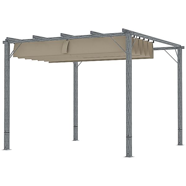 Outsunny Pergola ca. 3x3m Garten Pavillon mit magnetischen Pad, Terrassenda günstig online kaufen