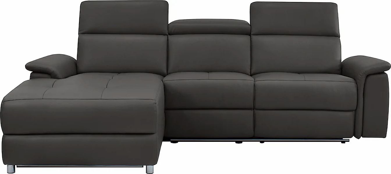 Home affaire Ecksofa "Pareli, L-Form, 259cm,m. Recamiere, Echtleder, Kunstl günstig online kaufen