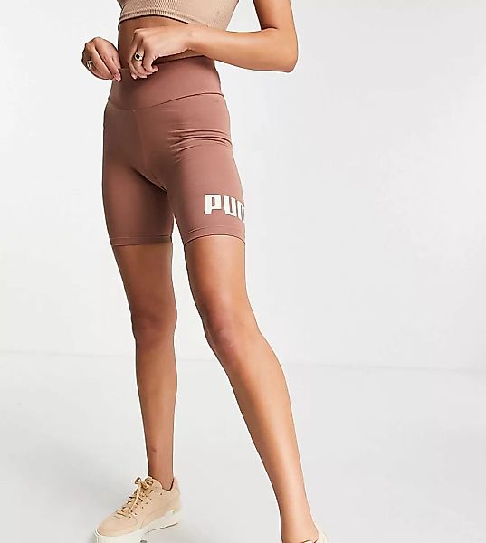 Puma – Essentials – Leggings-Shorts mit Logo in Braun günstig online kaufen