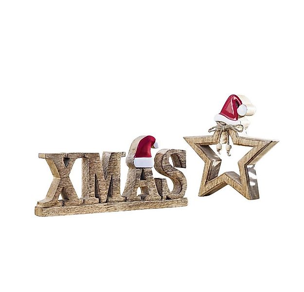 Home-trends24.de Dekoobjekt Schriftzug "XMAS" mit Zipfelmütze Mango Weihnac günstig online kaufen