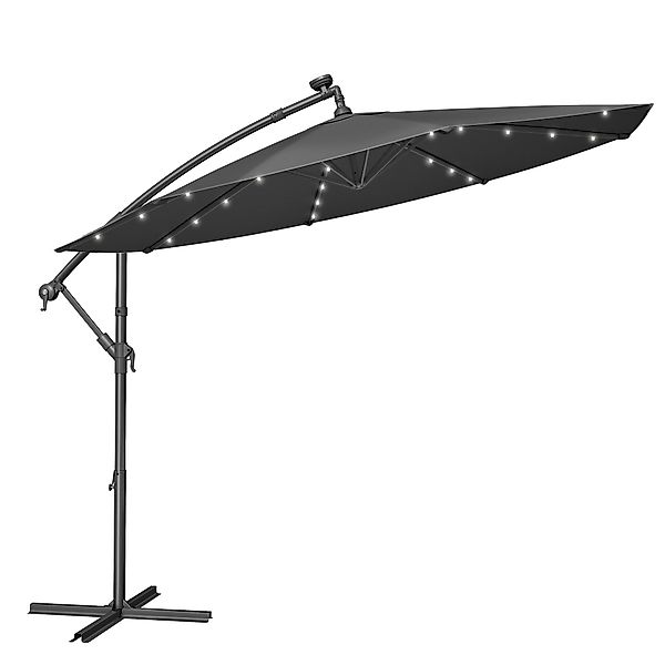 SONGMICS Sonnenschirm, Ø 300 cm,LED-Solar-Beleuchtung,UPF 50+,mit günstig online kaufen