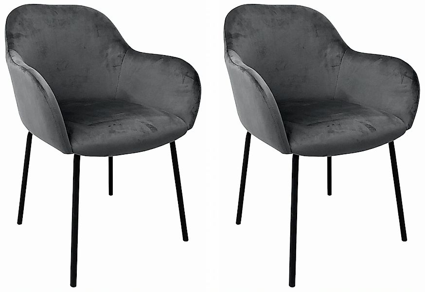 OTTO home Esszimmerstuhl "Dannika" (Set) 2 Stk.pflegeleichter Veloursstoff, günstig online kaufen