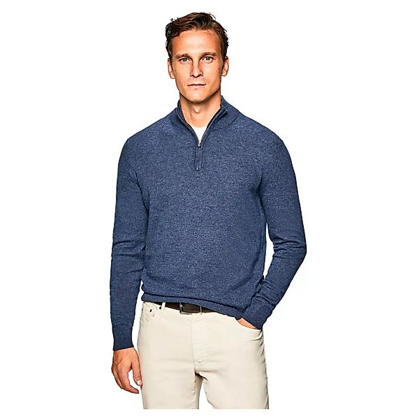 Hackett Wool Cash Mix Halber Reißverschluss Sweater 2XL Blue günstig online kaufen