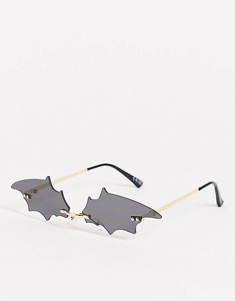 ASOS DESIGN – Modebrille im Fledermaus-Design mit getönten Gläsern-Schwarz günstig online kaufen