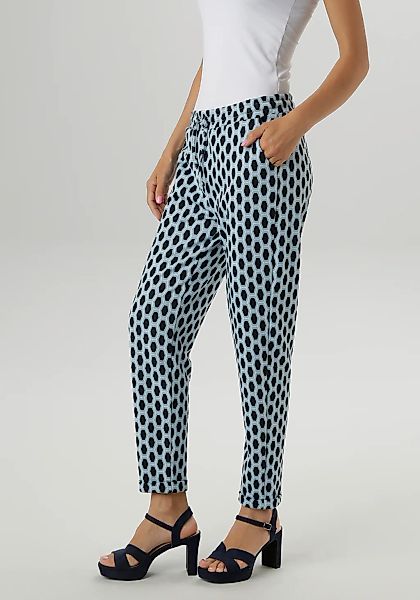 Aniston SELECTED Schlupfhose, mit Allover-Muster in geometrischer Wabenopti günstig online kaufen