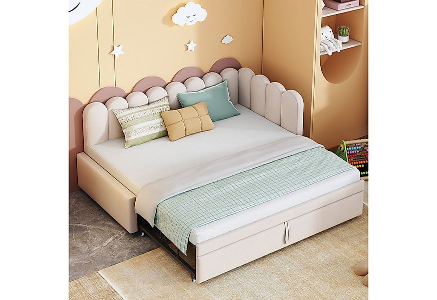 OKWISH Schlafsofa Multifunktionales L-förmiges Polsterbett Kinderbett, 90/1 günstig online kaufen
