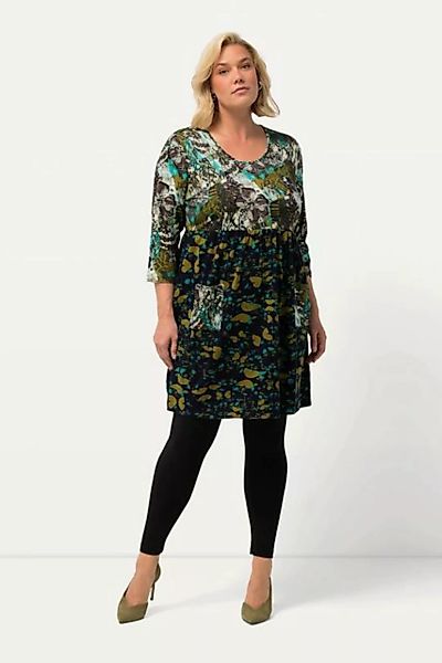 Ulla Popken Longshirt Longshirt Patchlook A-Linie Rundhals 3/4-Arm günstig online kaufen