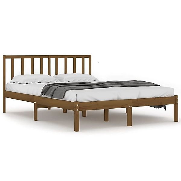 vidaXL Bettgestell, Massivholzbett Honigbraun Kiefer 200x200 cm günstig online kaufen